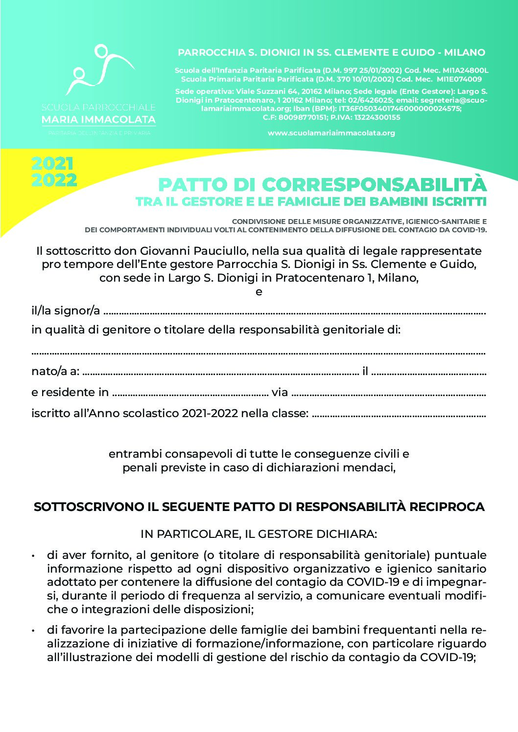 Patto di corresponsabilità 2021-2022