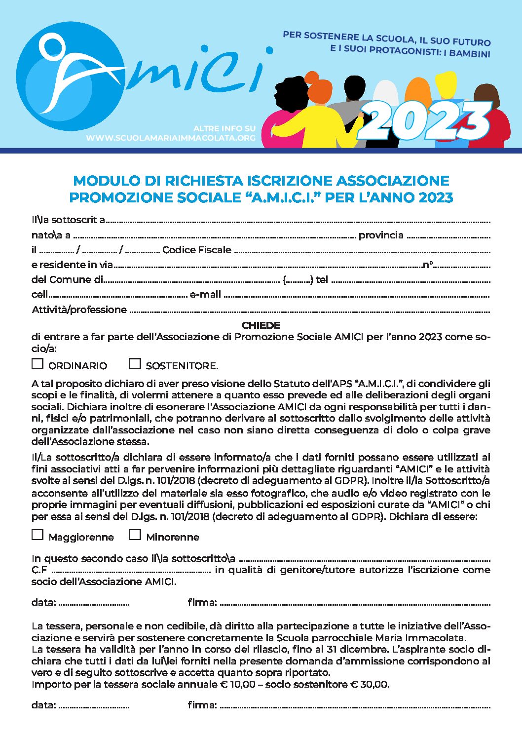 Modulo Associazione Amici