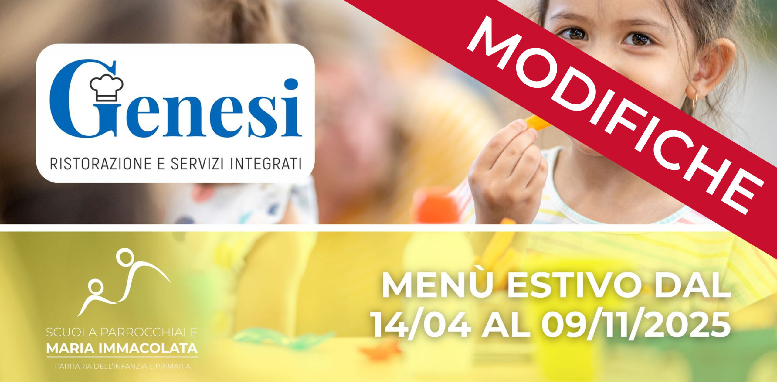 Modifiche al menù estivo della Scuola Primaria